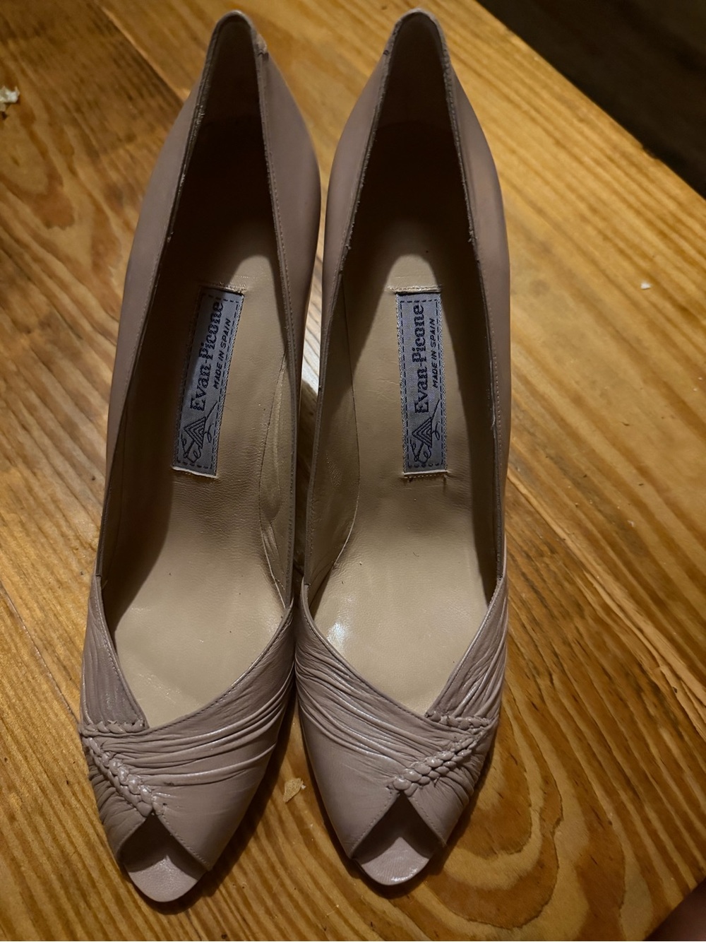 Evan Picone Nude Blush Peep-Toe Heels
